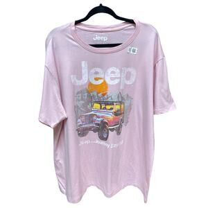 Women's Jeep Tee T-Shirt Pink Logo Size X-Large New! XL Journey Beyond S/S